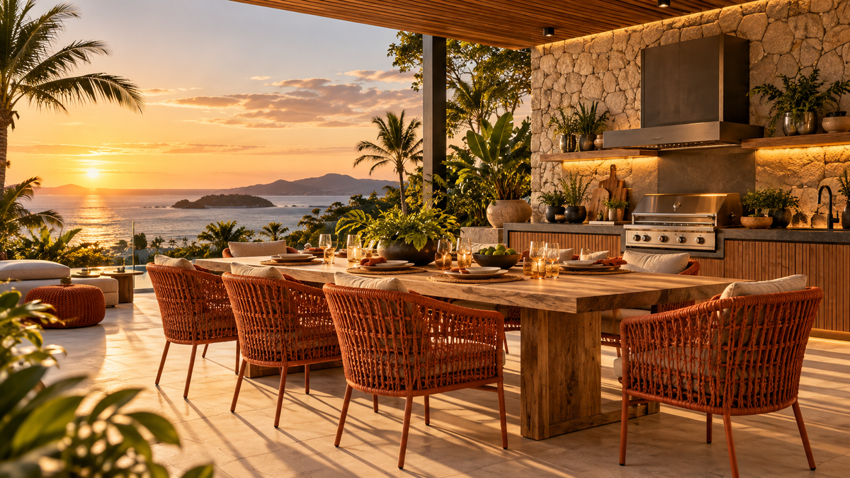 Imagem conceitual ilustrativa de ambiente outdoor alto padrão — Área gourmet | Verano Design