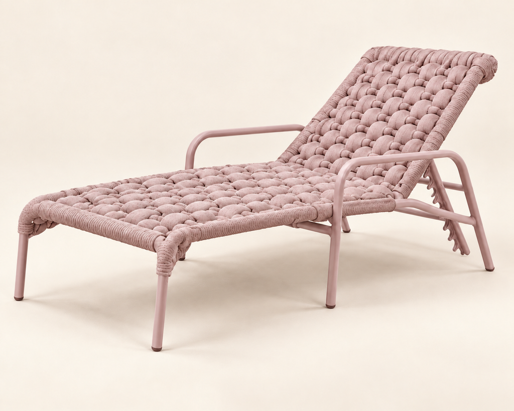 Espreguiçadeira Brisa Verano Rosa Mineral — representação digital da composição; venda unitária.