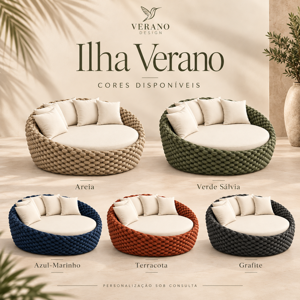Paleta ilustrativa de cores Ilha Verano