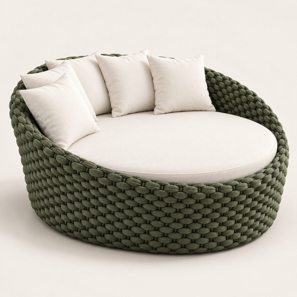 Daybed Ilha Verano verde sálvia em fundo neutro