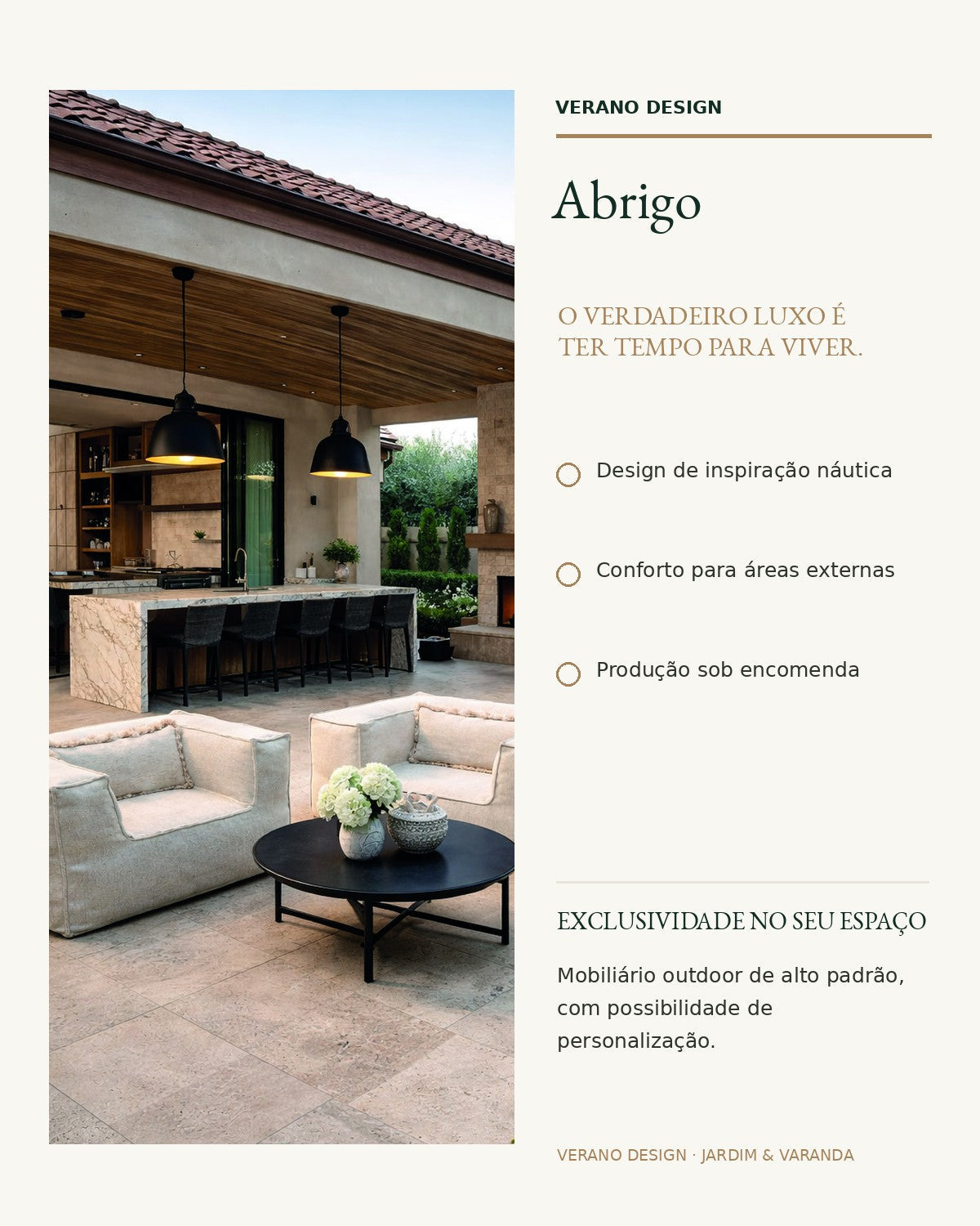 Abrigo, arte editorial com características comerciais da Verano Design