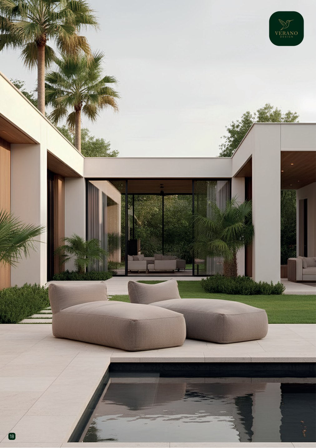 Campo Aberto Verano | Chaise Lounge Baixa com Encosto Reto em ambiente sofisticado — foto de catálogo Verano Design nº 18